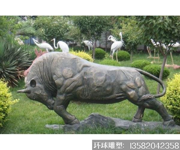 玻璃钢动物雕塑丨公牛(图片)园林景观雕塑