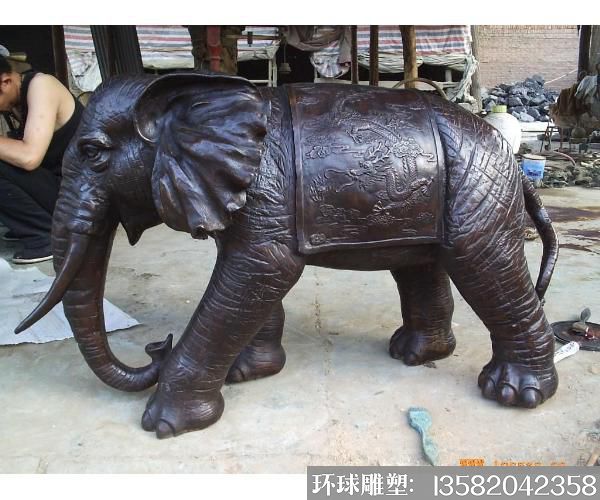 大象铜雕塑 企业门口摆放大象雕塑