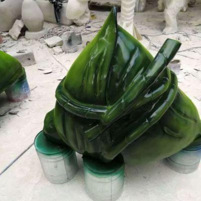 厂家定制玻璃钢仿真粽子雕塑 园林景观 食物美味家乡的味道